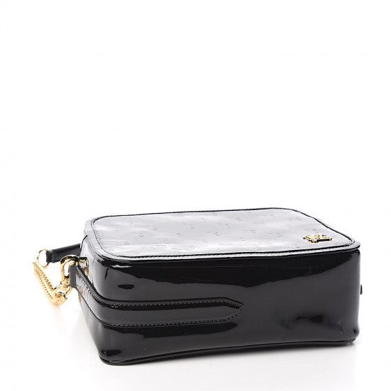 FENDI Black Patent Leather Karligraphy Crossbody Bag