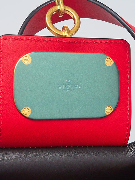 VALENTINO Red Python Leather Tote Bag