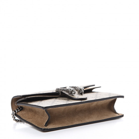 GUCCI Supreme Monogram & Taupe Super Mini Dionysus Shoulder Bag
