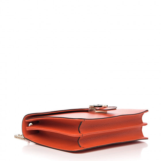 GUCCI Orange Leather Interlocking G Shoulder Bag