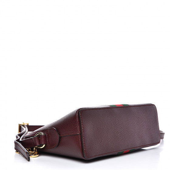 GUCCI Burgundy Red Leather Ophidia Shoulder Bag