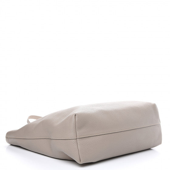 PRADA Gray Leather Vitello Daino Tote Bag
