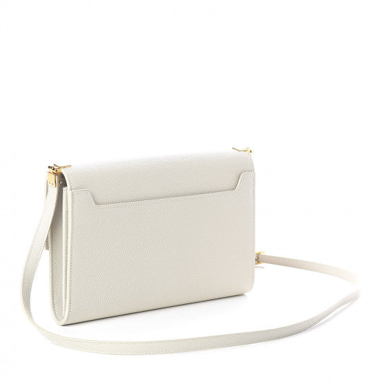 YVES SAINT LAURENT White Leather Uptown Crossbody Bag