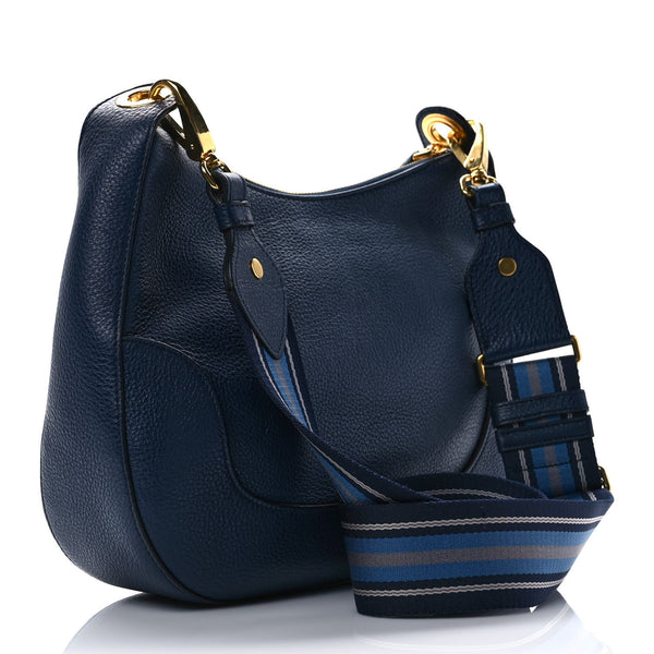 PRADA Blue Leather Shoulder Bag