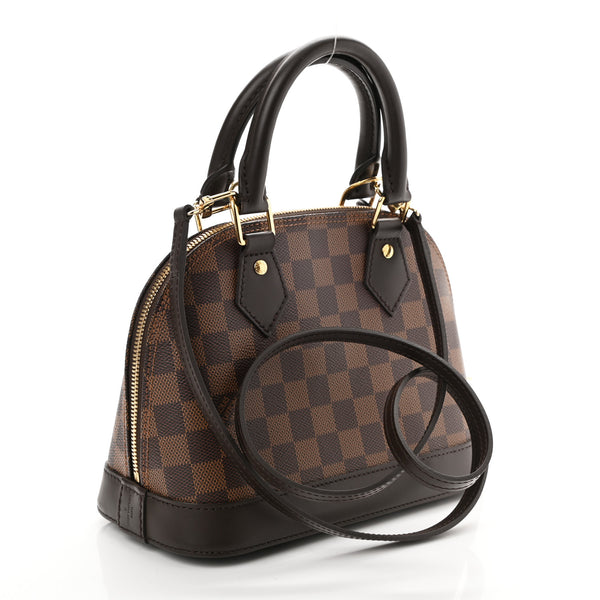 LOUIS VUITTON Brown Damier Ebene Print Small Dome Crossbody Bag