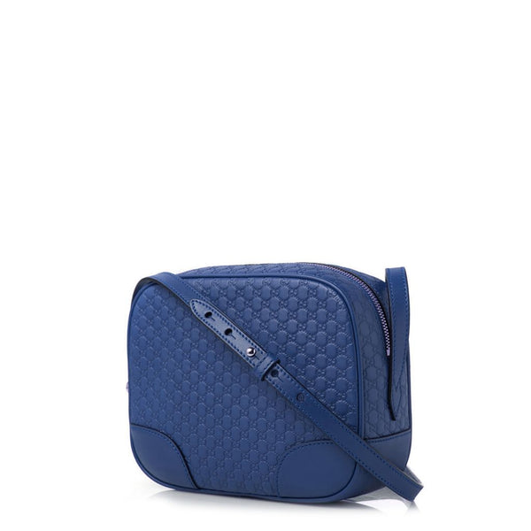 GUCCI Blue Guccissima Leather Crossbody Bag