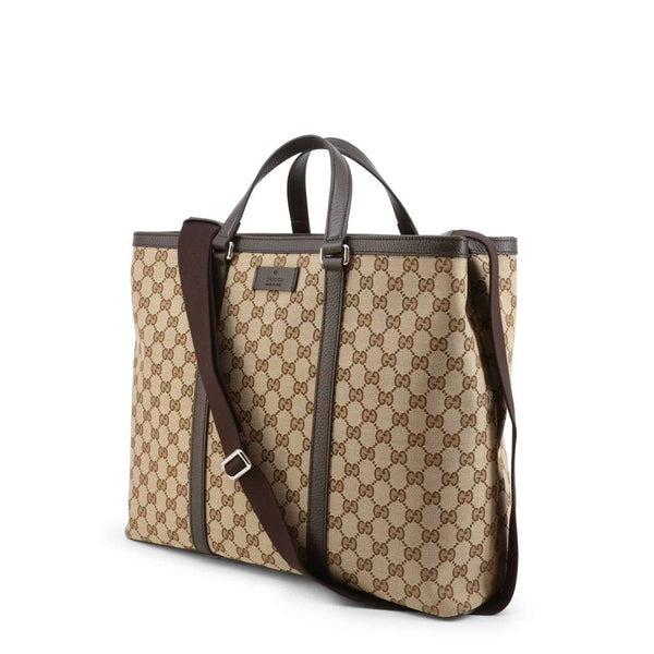 GUCCI Supreme Monogram Canvas & Black Leather Tote Bag