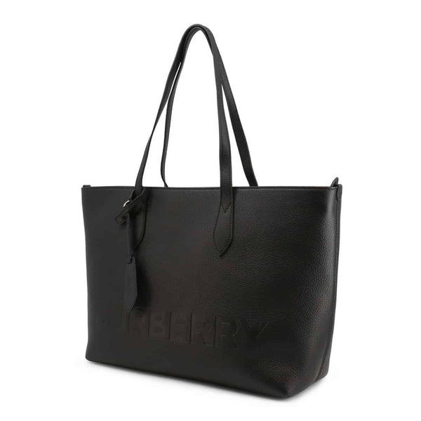 BURBERRY Black Leather Tote Bag