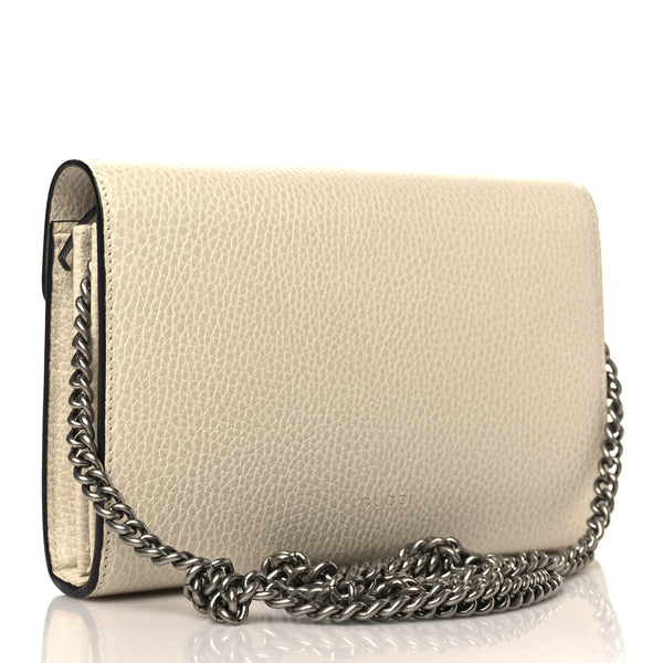 GUCCI White Leather Dionysus Wallet Crossbody Bag