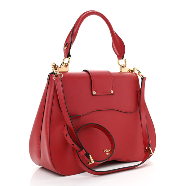 PRADA Red Leather Shoulder Bag