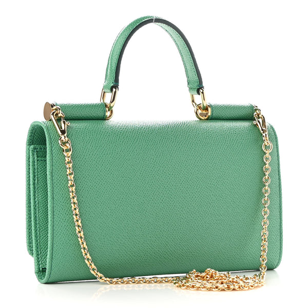DOLCE & GABBANA Green Leather Crossbody Bag