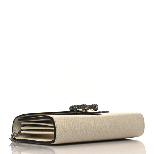 GUCCI White Leather Dionysus Wallet Crossbody Bag