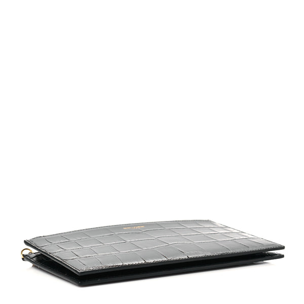 YVES SAINT LAURENT Black Leather Crossbody Clutch Bag
