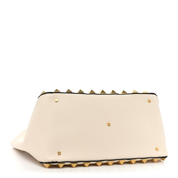 VALENTINO White Leather Tote Bag