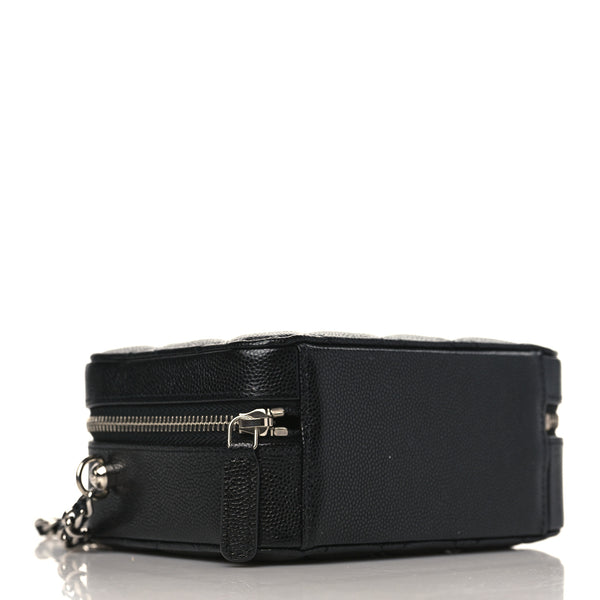 CHANEL Black Quilted Leather Crossbody Bag