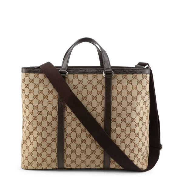GUCCI Supreme Monogram Canvas & Black Leather Tote Bag