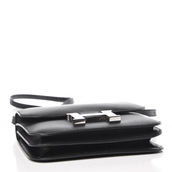 HERMES Black Swift Leather Constance 18 Shoulder Bag
